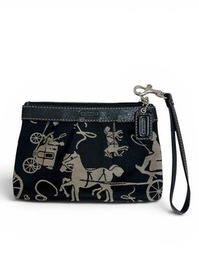 Coach Y2K horse & carriage pattern wristlet